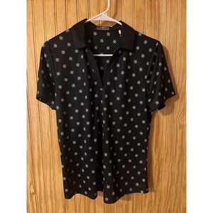 Callaway Opti-Dri Swing Tech Cool‎ Black Print V-Neck Women's Golf Shirt Medium